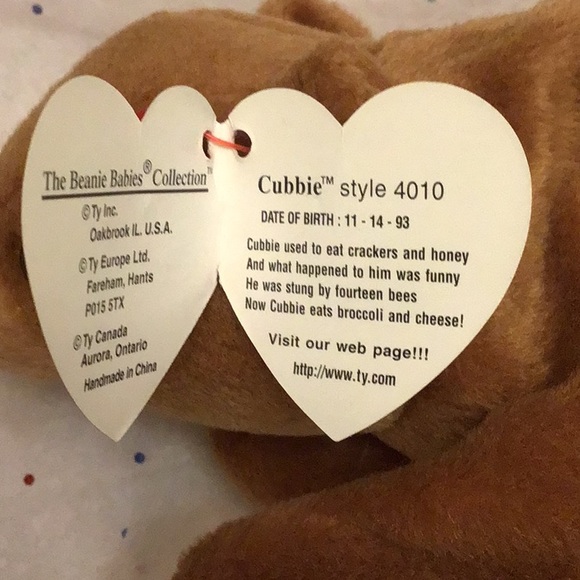 TY Original Beanie Baby retired vintage 1993, new w tags , CUBBIE, - Picture 4 of 8